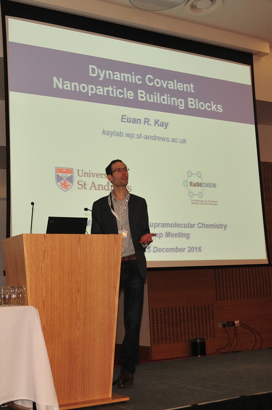 Euan gives his invited lecture on Dynamic Covalent Nanoparticle Building Blocks